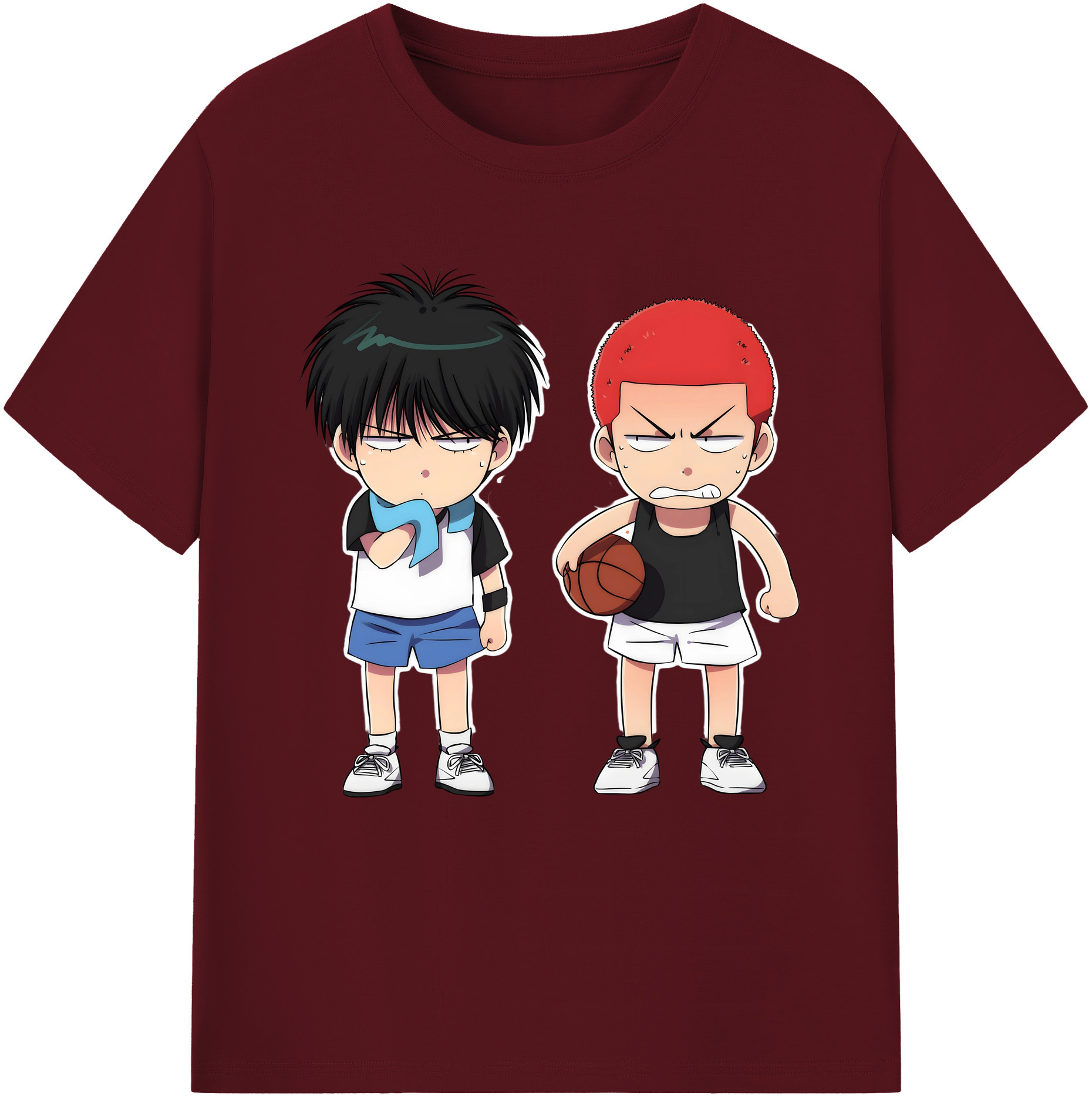 SLAM DUNK／スラムダンク 綿100％半袖Tシャツ（フロントプリント）